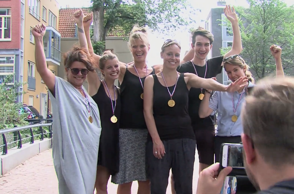 Winning team celebrating